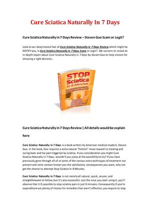 Cure Sciatica Naturally In 7 Days