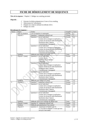 Chapitre 3 - Fiche de déroulement