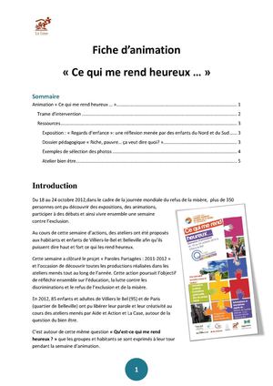 Fiche d'animation "Ce qui me rend heureux"