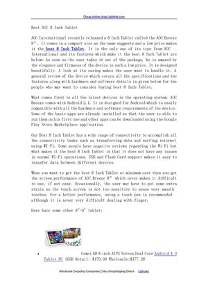 Best AOC 8 Inch Tablet