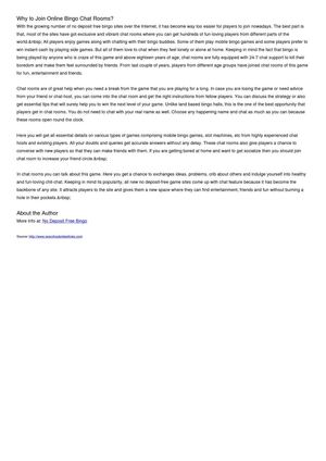 Why to Join Online Bingo Chat Rooms