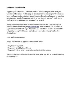 App store optimization