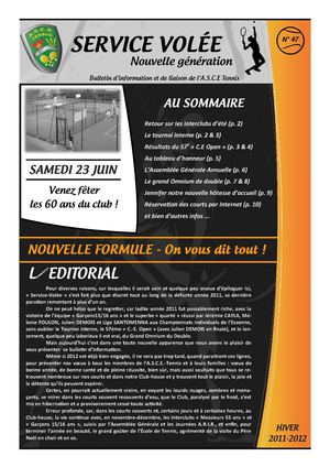 ASCE Tennis - Service Volée n°47