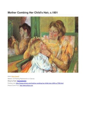Mother Combing Her Child's Hair, c.1901-artisoo