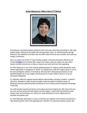 Delia Manjoney Offers Best CT Botox