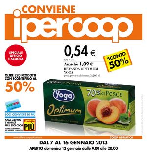 Offerte Ipercoop Centro Piave S-Donà 7/1 - 16/1/2013