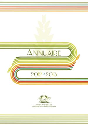 Annuaire 2012-2013 du Syndicat Général de la Bourse de Commerce de Paris