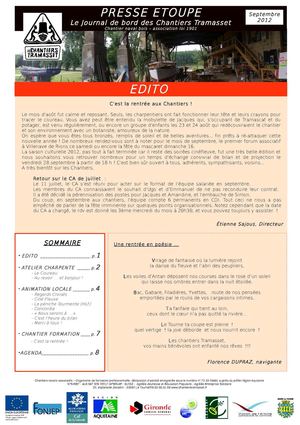 Presse Etoupe septembre 2012