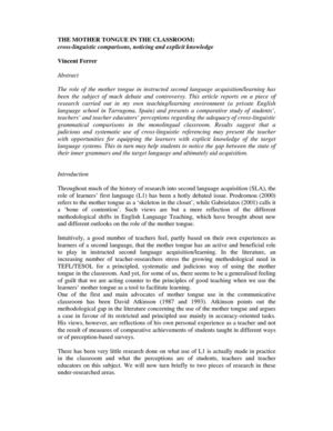 Mother tongue in the classroom