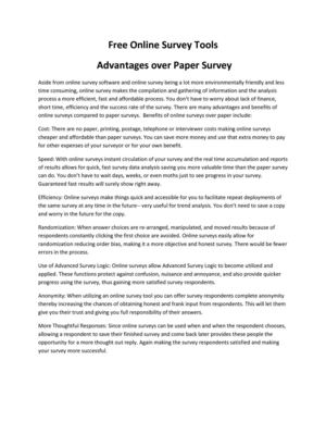 Free Online Survey Tools Advantages over Paper Survey
