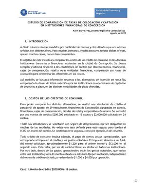 Estudio de costos de las tasas de captación y colocación 