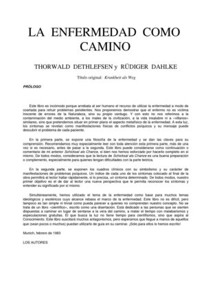 La Enfermedad Como Camino