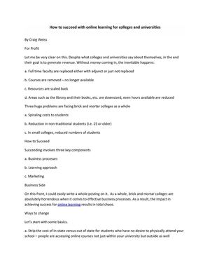 How to succeed with online learning for colleges and universities