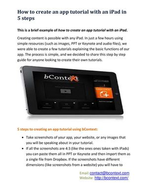 How to create an app tutorial with an iPad in 5 steps