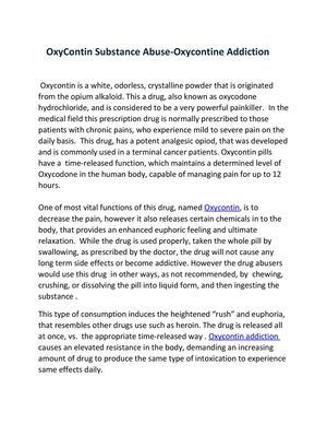 OxyContin Substance Abuse-Oxycontine Addiction