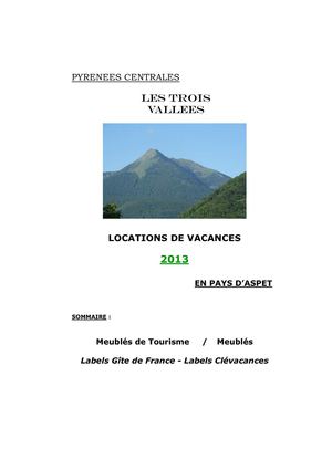 Locations de vacances Gîtes et Meublés, Aspet, Haute-Garonne