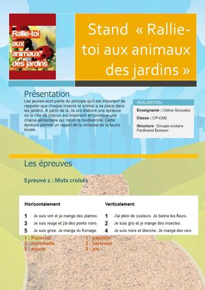 Epreuve  rallie toi aux animaux