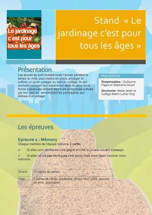 Epreuve le jardinage