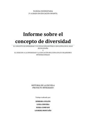 Informe sobre el concepto de Diversidad