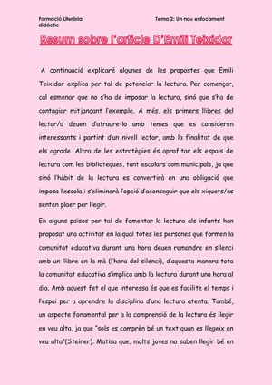 Resum Emili Teixidor