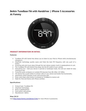 Belkin TuneBase FM with Handsfree  iPhone 5 Accessories At Fommy