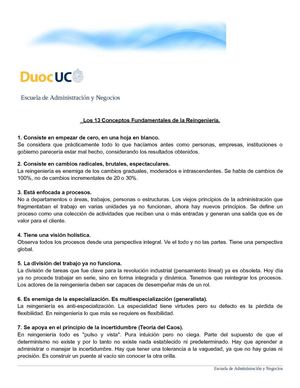 Los 13 Conceptos Fundamentales de la Reingeniería
