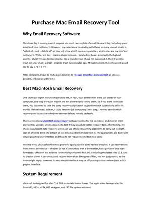 How to Purchase Mac Email Recovery Tool