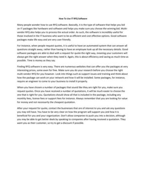 How To Use IT RFQ Software