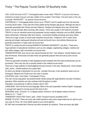 Trichy _ The Popular Tourist Center Of Southerly India