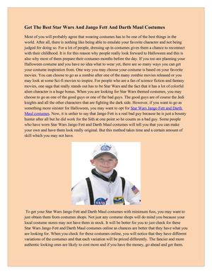 Get The Best Star Wars And Jango Fett And Darth Maul Costumes