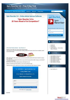 Online Article Rewriter Software - Spin Rewriter 3.0