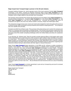 Magic Carpet Auto Transport