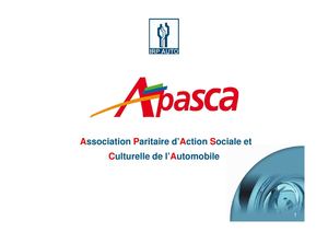 présentation de l’APASCA (Association Paritaire d’Action Sociale et Culturelle de l’Automobile), réalisée par Eric MOULINNEUF, Administrateur CGT à l’APASCA