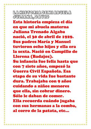 LA HISTORIA DE MI ABUELA JULIANA, DAVID