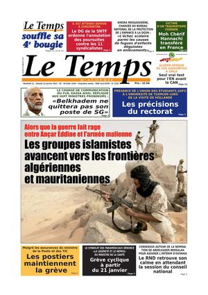 Le Temps d'Algérie Edition du Samedi 12 Janvier 2013