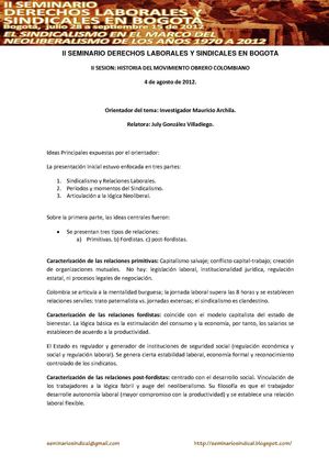 RELATORIA II SESIÓN