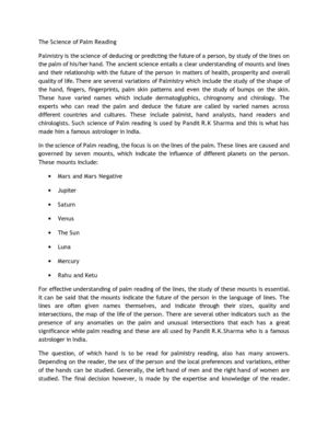 the science of palm reading