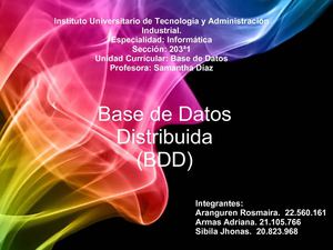 BASE DE DATOS DISTRIBUIDA