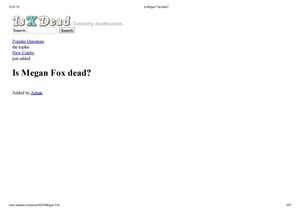 Is Megan Fox Dead?