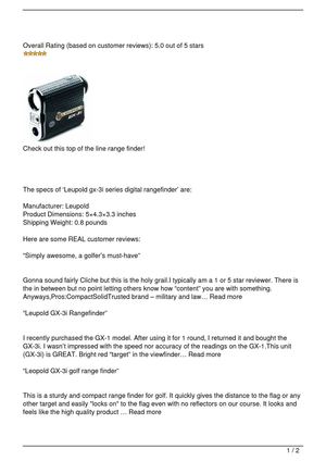 Leupold gx-3i series digital rangefinder Review