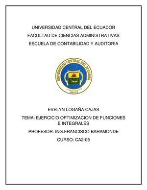 OPTIMIZACION DE FUNCIONES E INTEGRALES