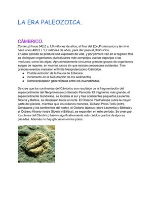 La Era Paleozoica