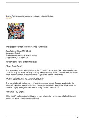 Naruto Shippuden: Shinobi Rumble Review