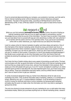 Find A Good Internet Marketing Center