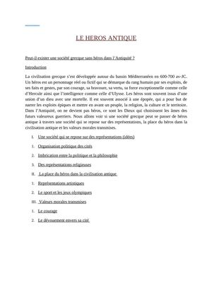 La place du héros antique dans la civilisation grecque