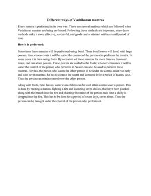 Different ways of Vashikaran mantras