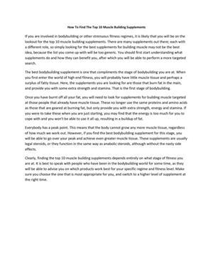 How To Find The Top 10 Muscle Building Supplements