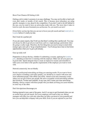 Improve Your Chances Of Getting A Job