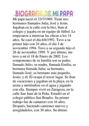 BIOGRAFÍA DE MI PAPA
