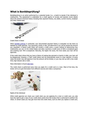 What is Bonitätsprüfung?